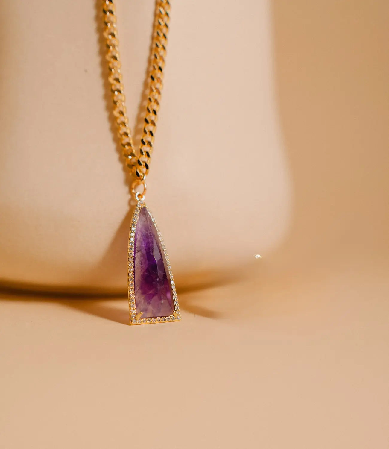 Amethyst or Aventurine Necklace with Gold Chain PHOEBE'S 