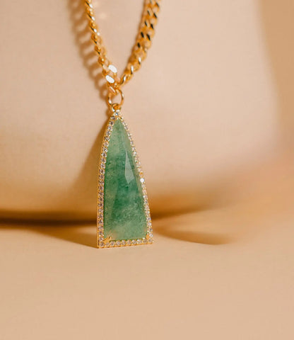 Amethyst or Aventurine Necklace with Gold Chain PHOEBE'S 