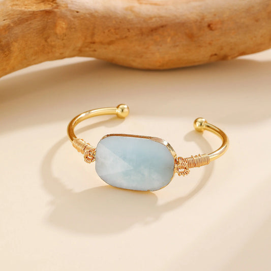 Aquamarine Bracelet, Women Bangle, Gemstone Gift