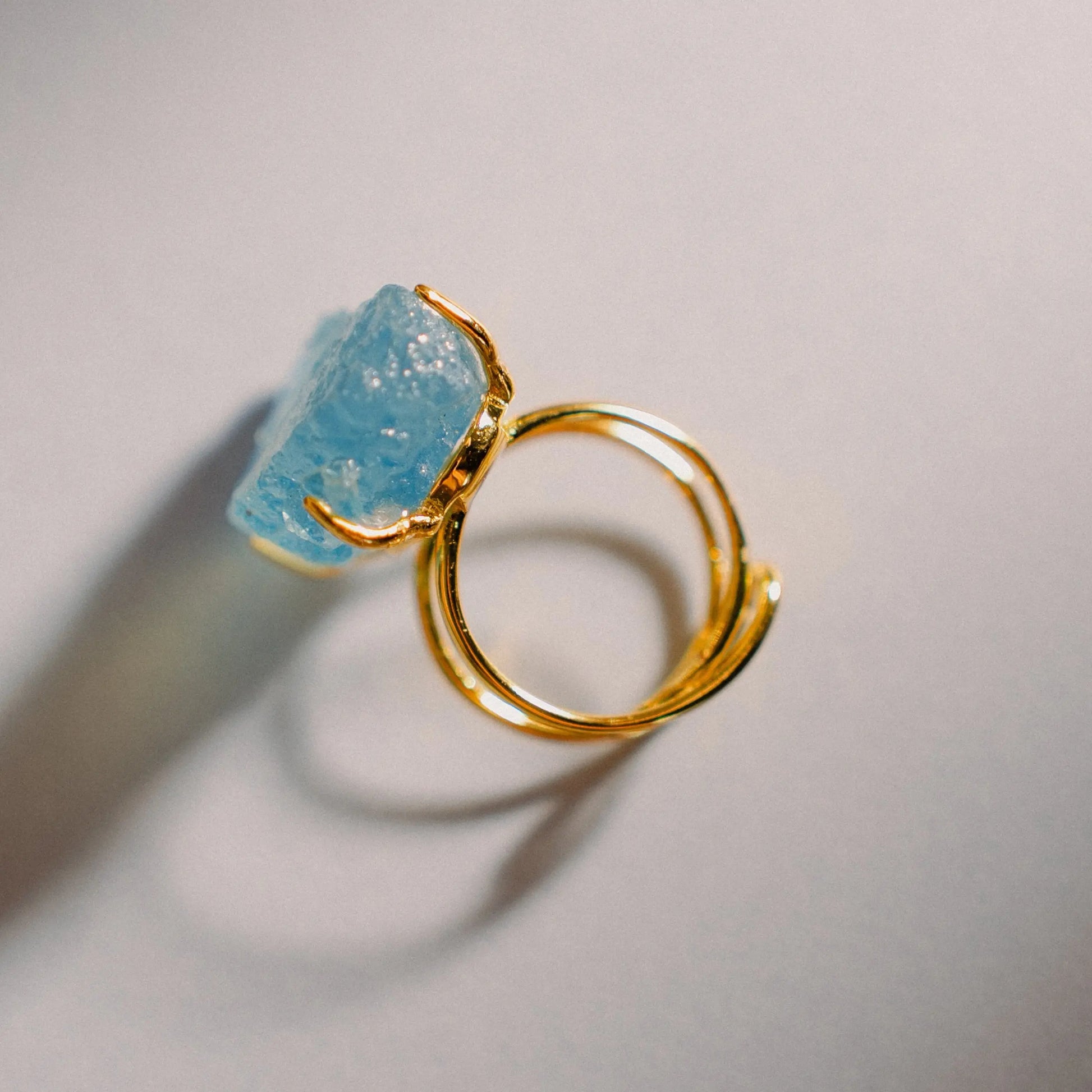 Aquamarine Ring, Raw Mineral Rings, Natural Stone Jewelry