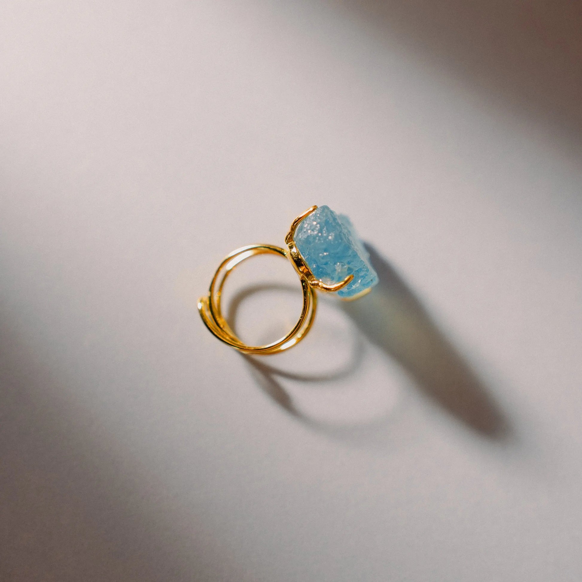 Aquamarine Ring, Raw Mineral Rings, Natural Stone Jewelry