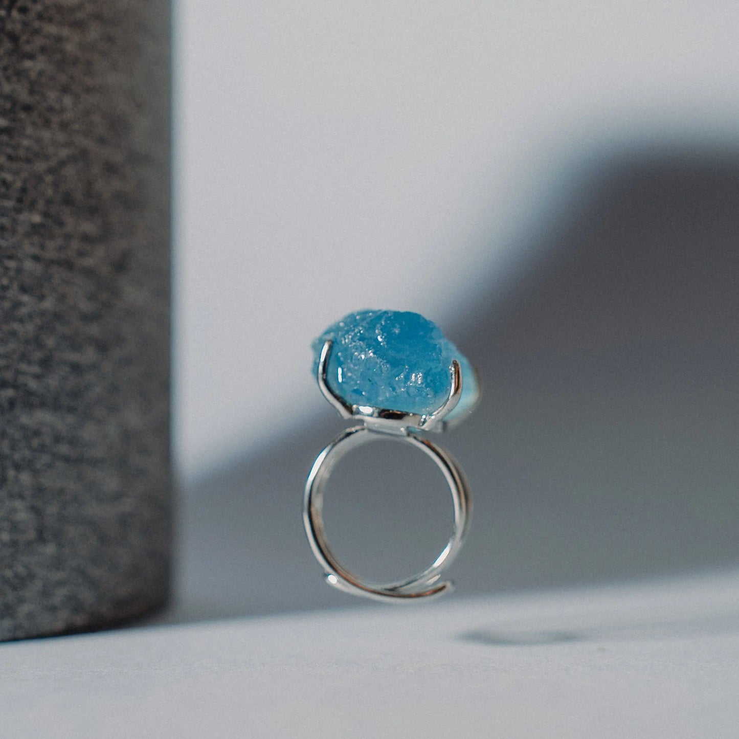 Aquamarine Ring, Raw Mineral Rings, Natural Stone Jewelry