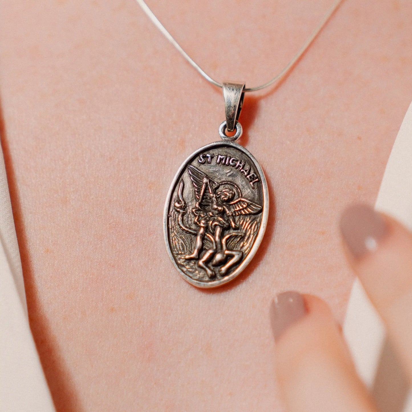 Archangel Saint Michael Necklace, Protection Charm, Unique Gift