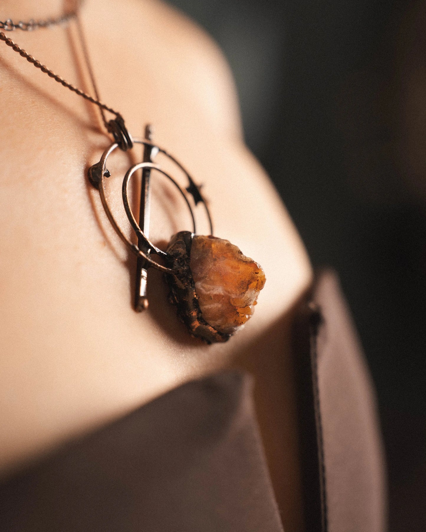 Astral Bronze and Rutilated Quartz Necklace PHOEBE'S 