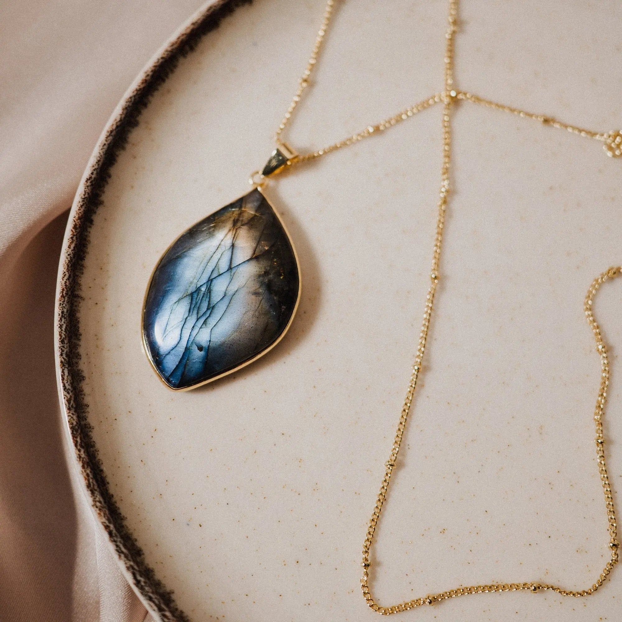 Balance Stone, Labradorite Pendant, Spiritual Protection, Handmade Gift