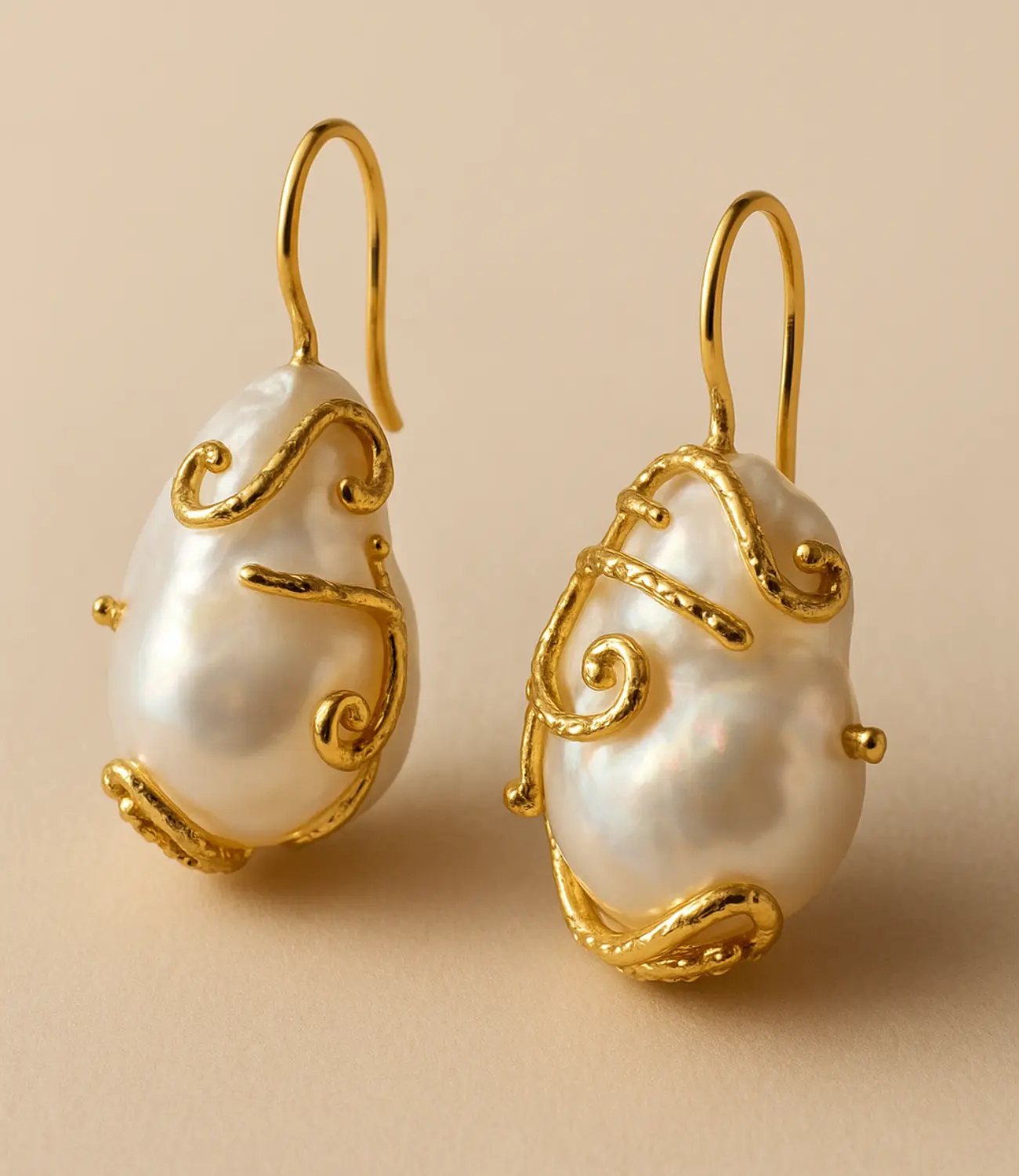 Baroque Pearl Earrings with 18K Gold Plating PHOEBE'S 