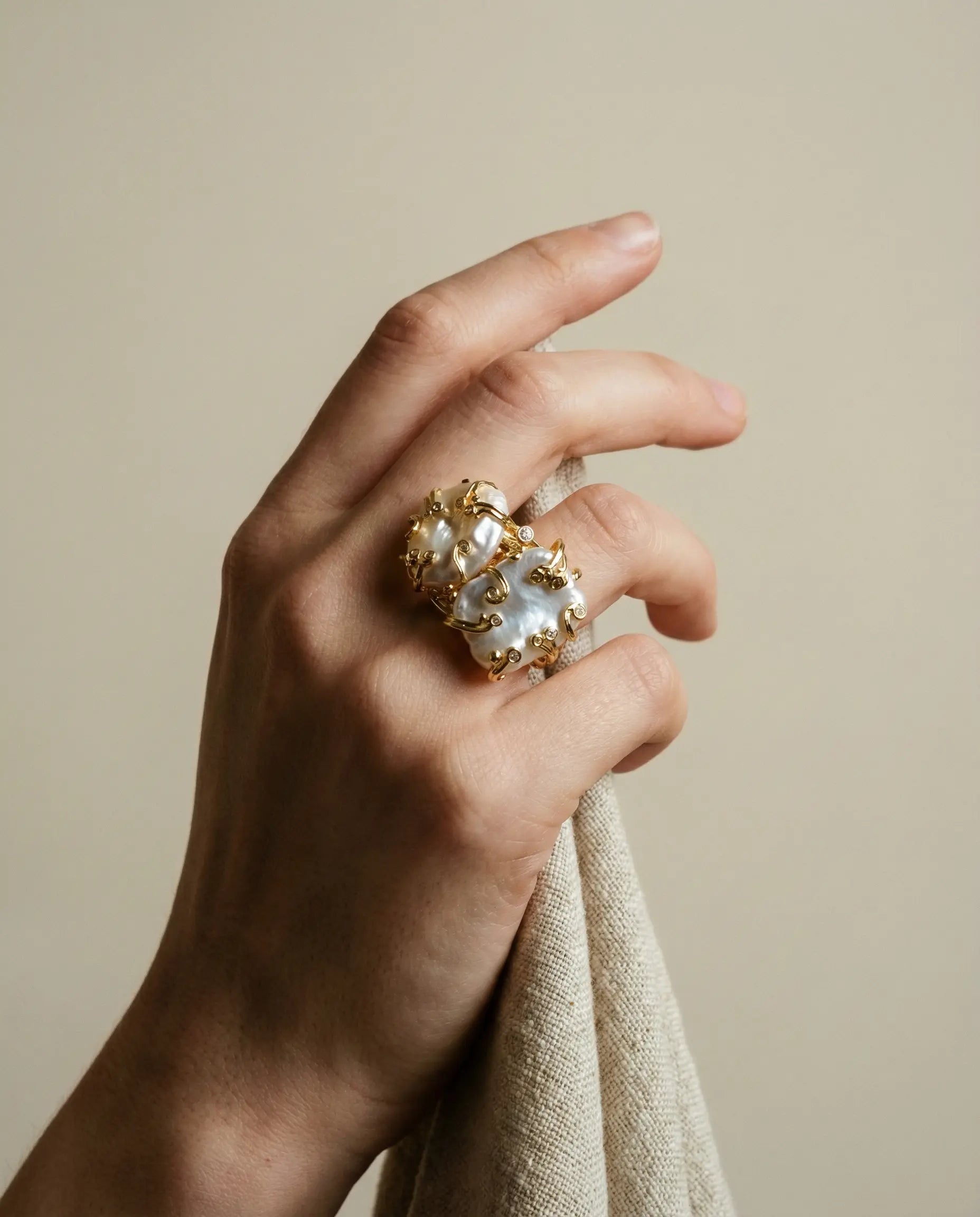 Baroque Pearl Statement Rings PHOEBE'S 