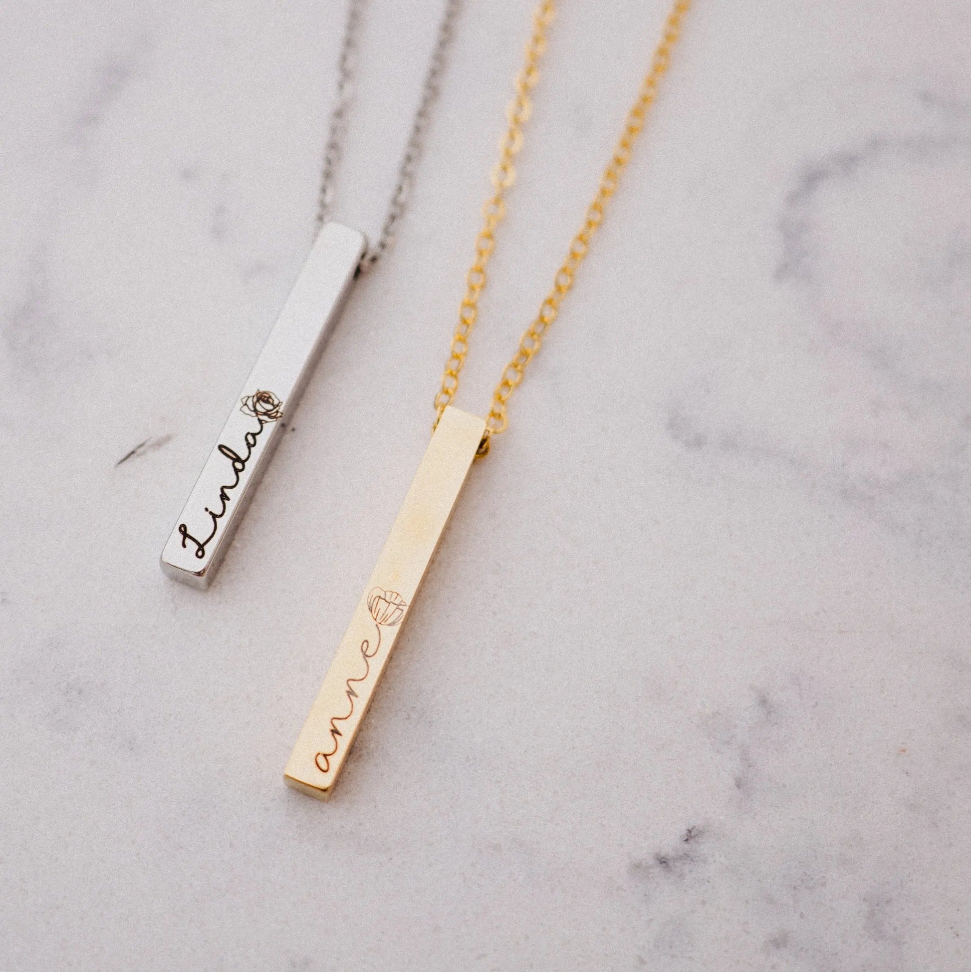 Birth Month Necklace, Name Necklace, Bar Necklace, Personalized Necklace, Womens Jewelry, Gift for Her