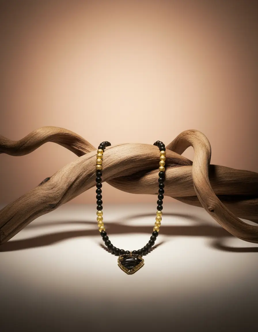 Black Obsidian Necklace with Arrowhead Pendant Phoebe`s 