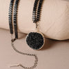 Black Stone Necklace,Druzy Quartz Pendant, Meaningful and Protective Gift