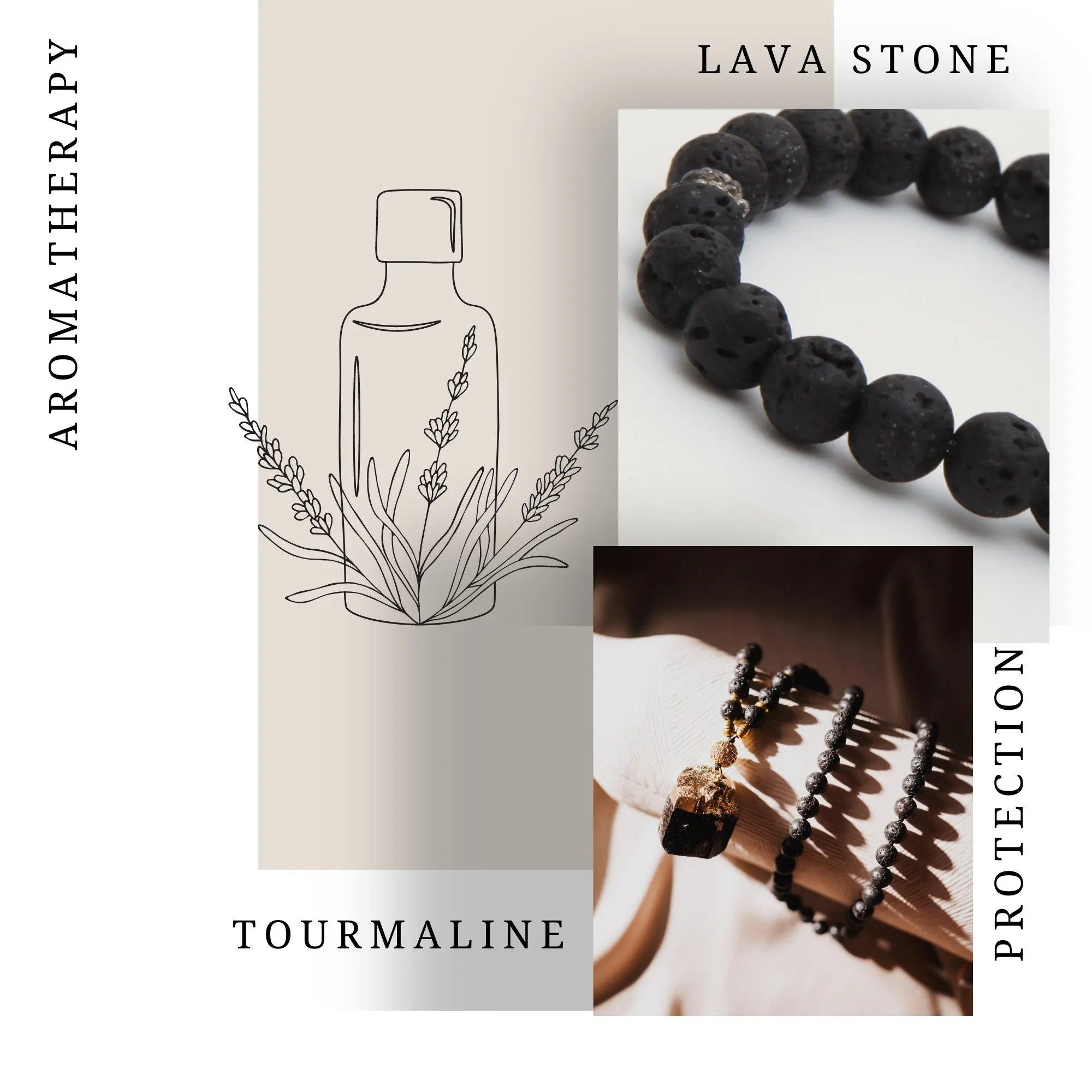 Black Tourmaline Necklace, Bohemian Necklace, Aromatherapy Stone