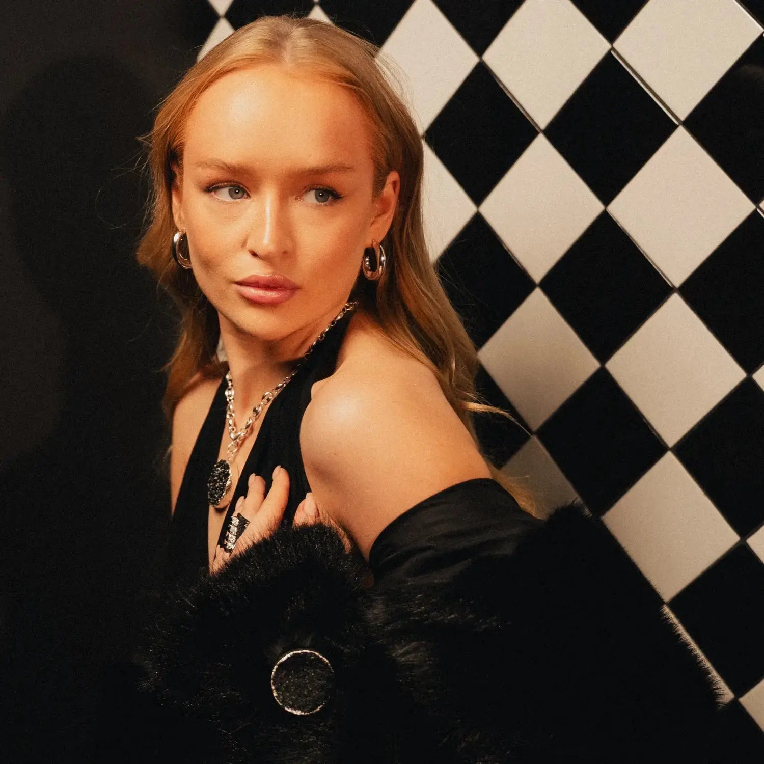 Black stone Jewelry Set | Silver Plated - Phoebe`s