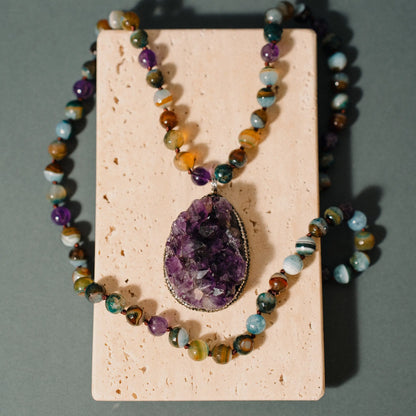 Amethyst Necklace, Boho Necklace, Gift for Her