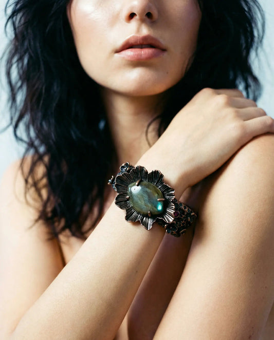 Bronze Bracelet with Labradorite “Rainflower” Phoebe`s  