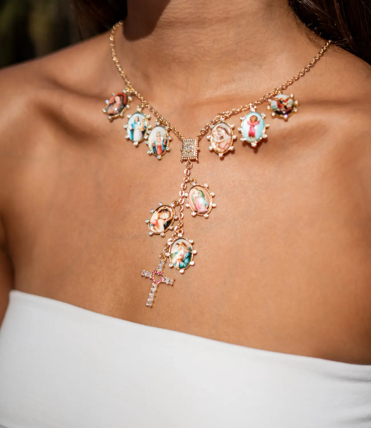 Catholic Rosary with Zirconia Cross PHOEBE'S 