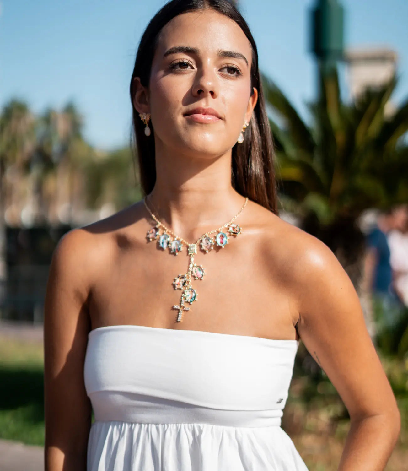 Catholic Rosary with Zirconia Cross PHOEBE'S 