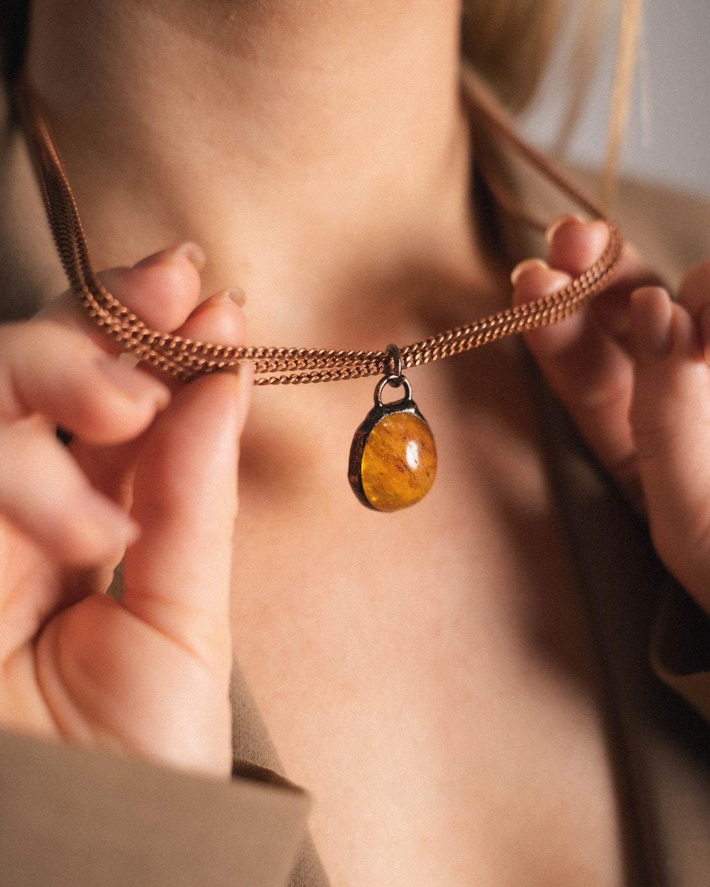 Citrine Quartz Solar Necklace PHOEBE'S 