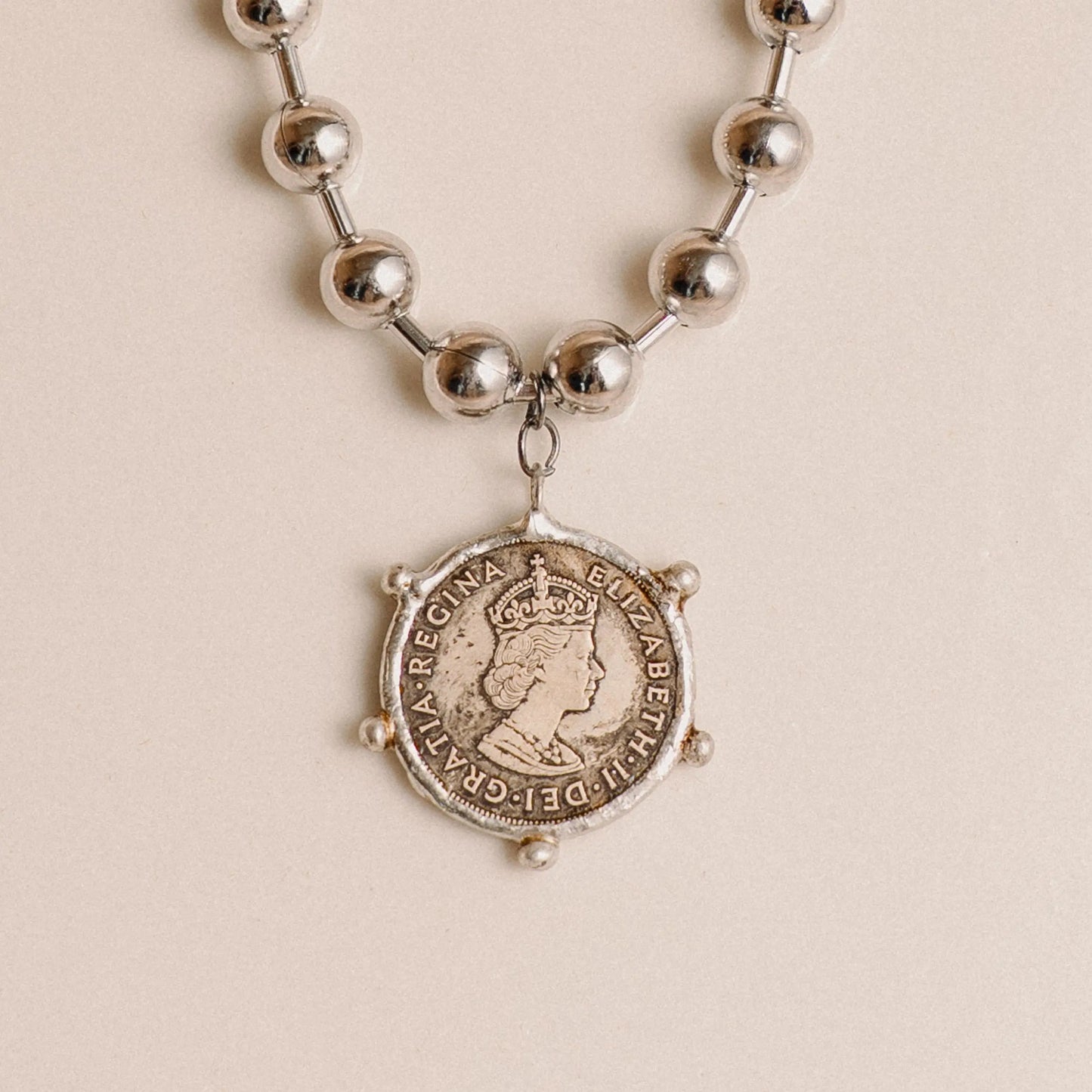 Coin Necklace, Silver Necklace, Jewelry Gift