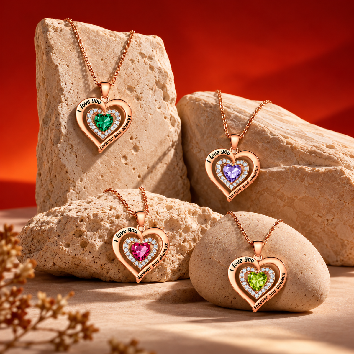 Birthstone Heart Necklace | Meaningful Gift