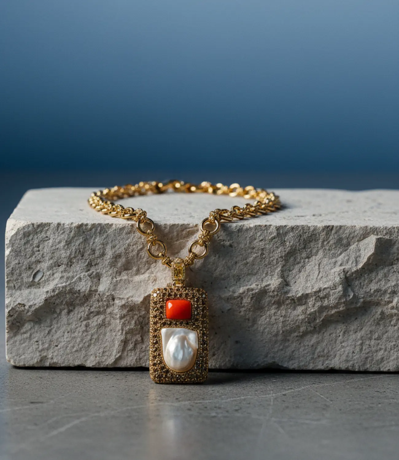 Coral and Baroque Pearl Necklace – Limited Edition in 18K Gold PHOEBE'S 