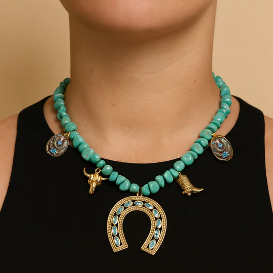 Cowgirl Spirit Necklace in Natural Turquoise PHOEBE'S 