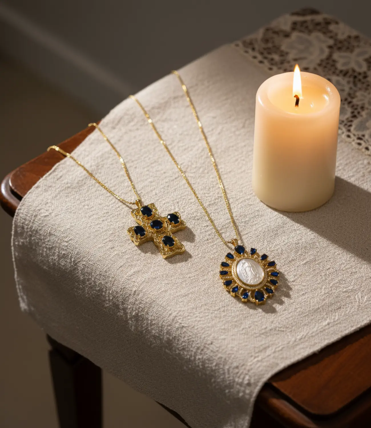 Cross and Virgin Mary Medal Necklaces – Faith, Light, and Timeless Elegance PHOEBE'S 