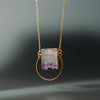 Crystal Slice Necklace, Gold Plated Necklace, Raw Crystal Charm