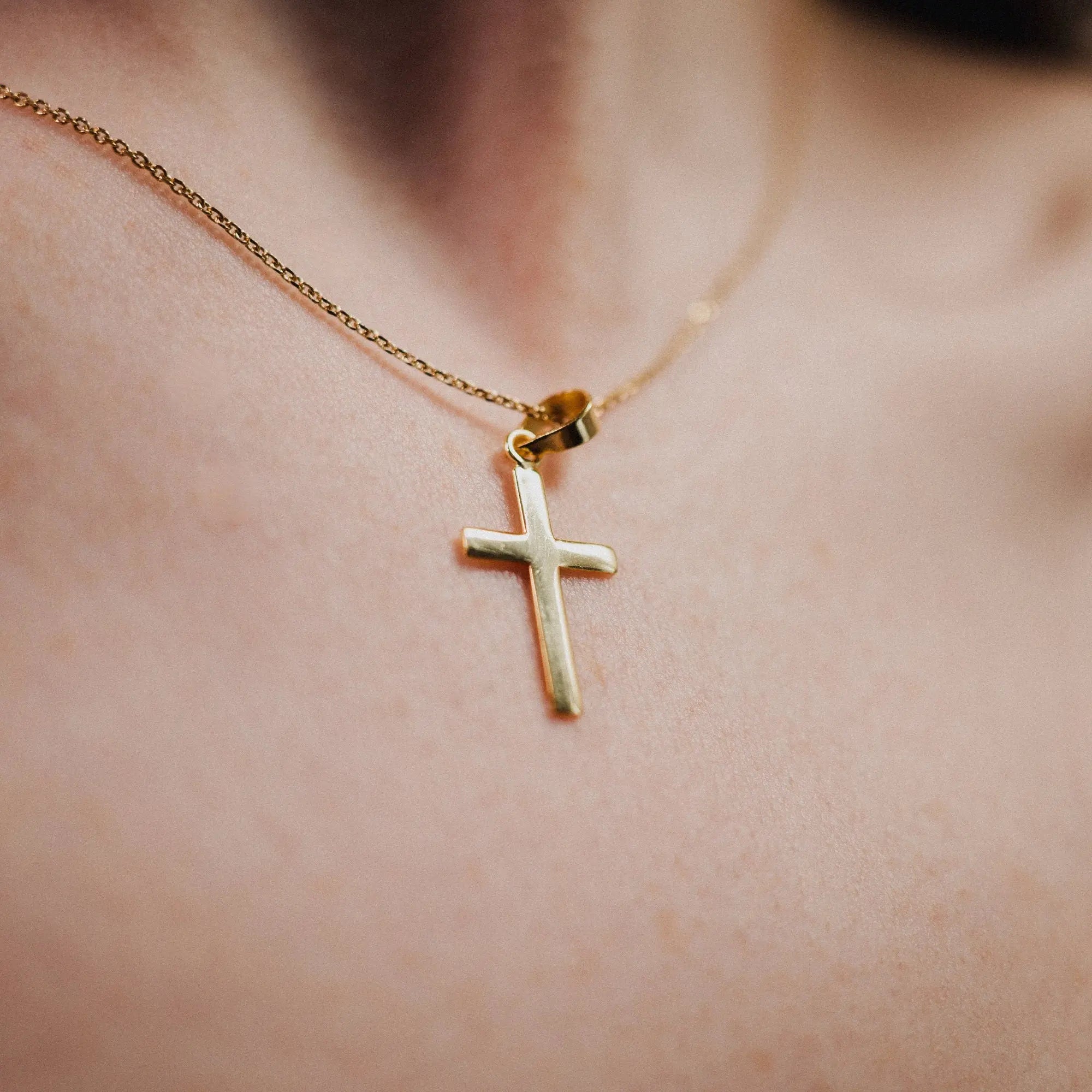 Dainty Cross Necklace, Sterling Silver Necklace Catholic Jewelry