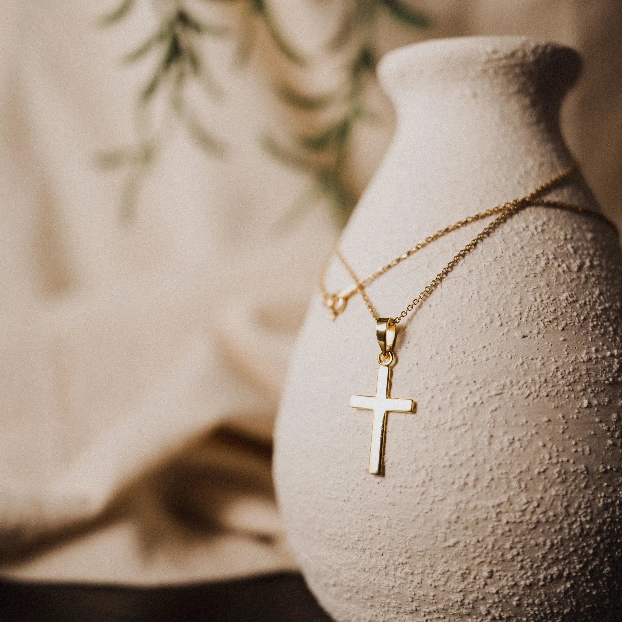 Dainty Cross Necklace, Sterling Silver Necklace Catholic Jewelry