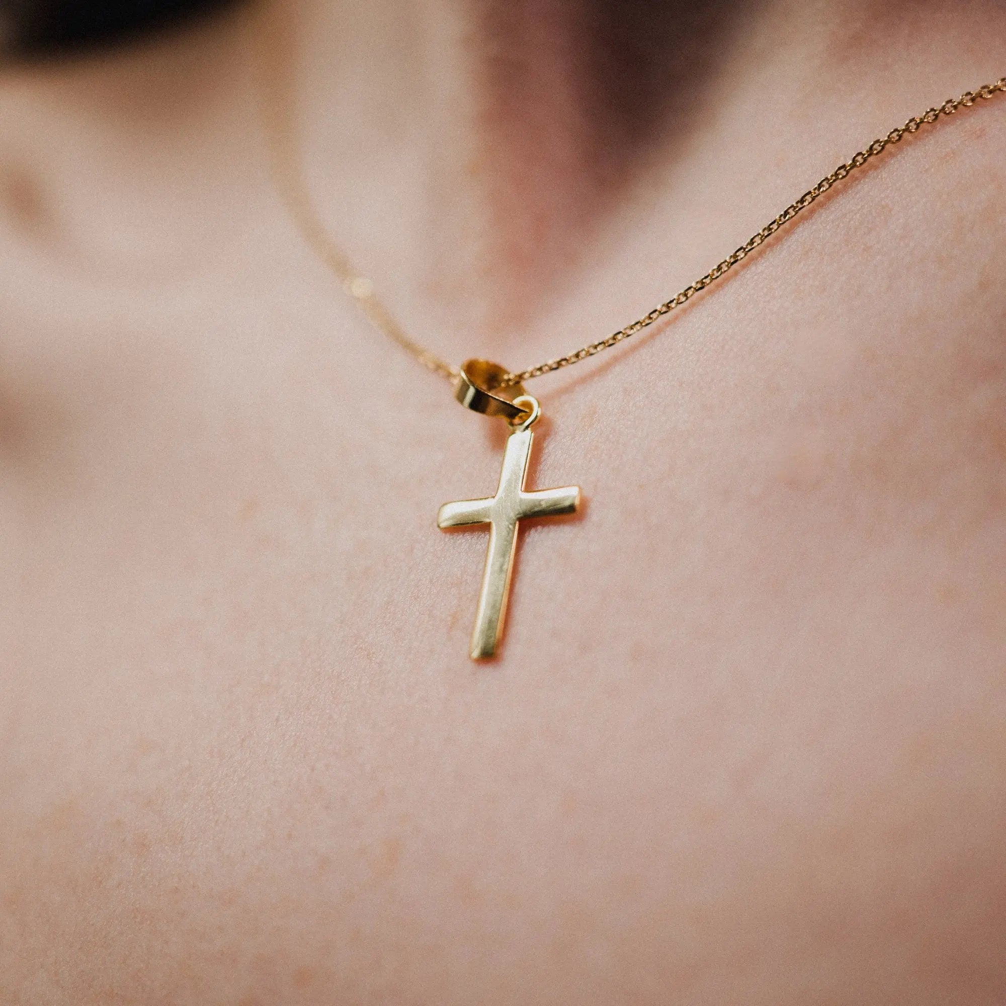 Dainty Cross Necklace, Sterling Silver Necklace Catholic Jewelry