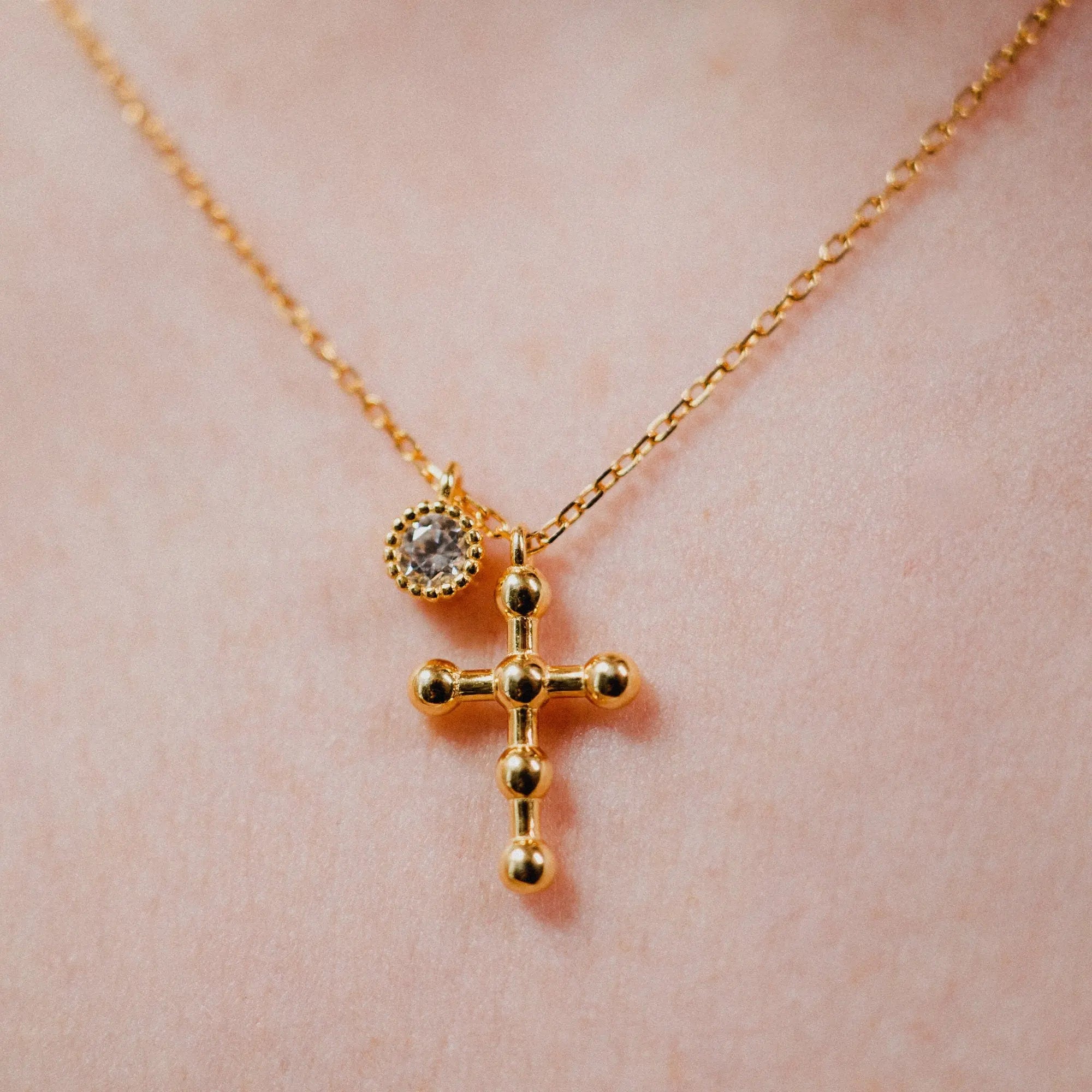 Dainty cross necklace, Gold Minimalist Necklace, Catholic Jewelry