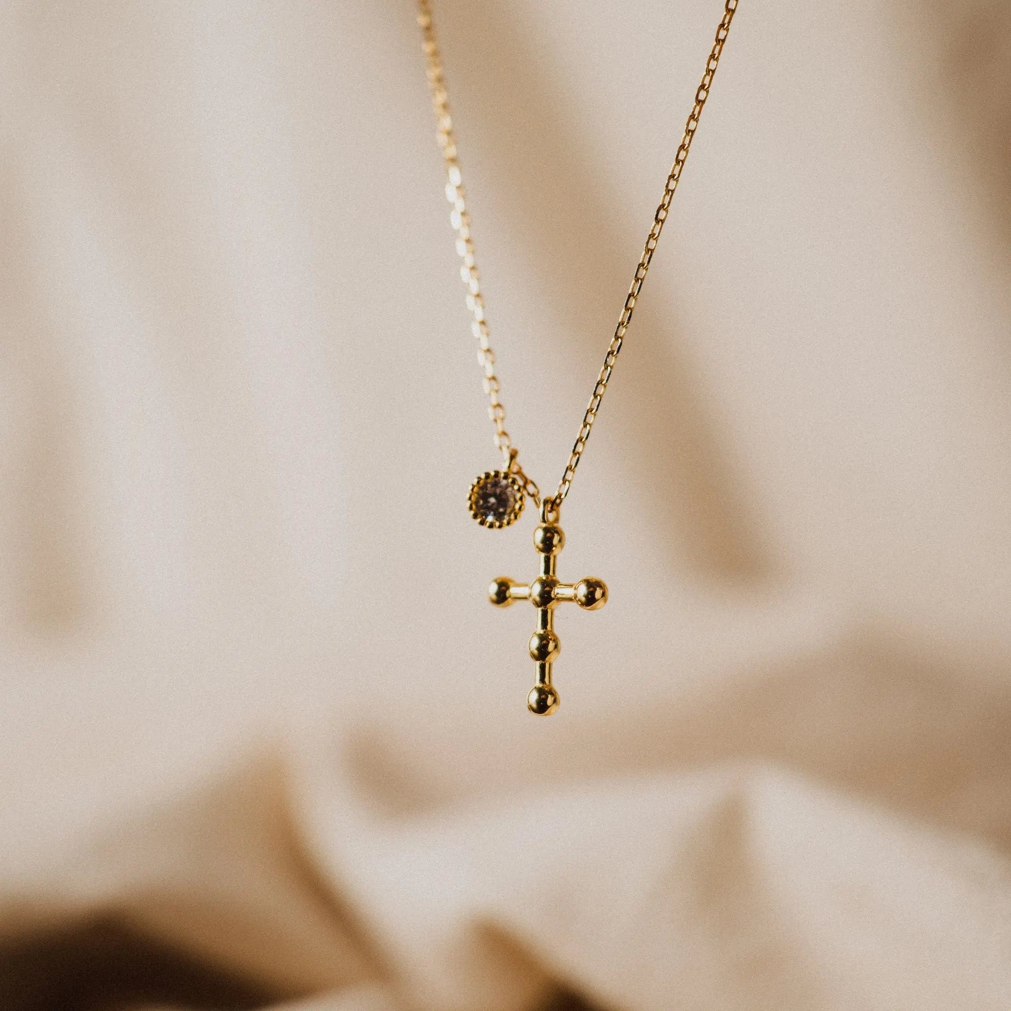 Dainty cross necklace, Gold Minimalist Necklace, Catholic Jewelry