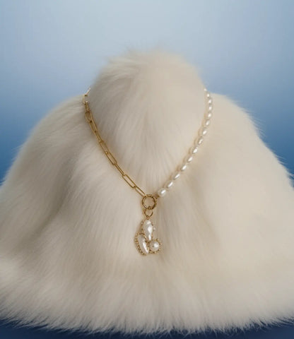 Dual Pearl &amp; Gold Necklace – Contemporary Harmony PHOEBE'S 