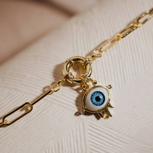 Evil Eye Necklace, 18k Gold Plated Necklace, Gift for Her