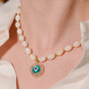 Evil Eye Necklace, Pearl Necklace, Gift for Her