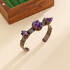 Bronze Bracelet with Raw Amethyst Stones