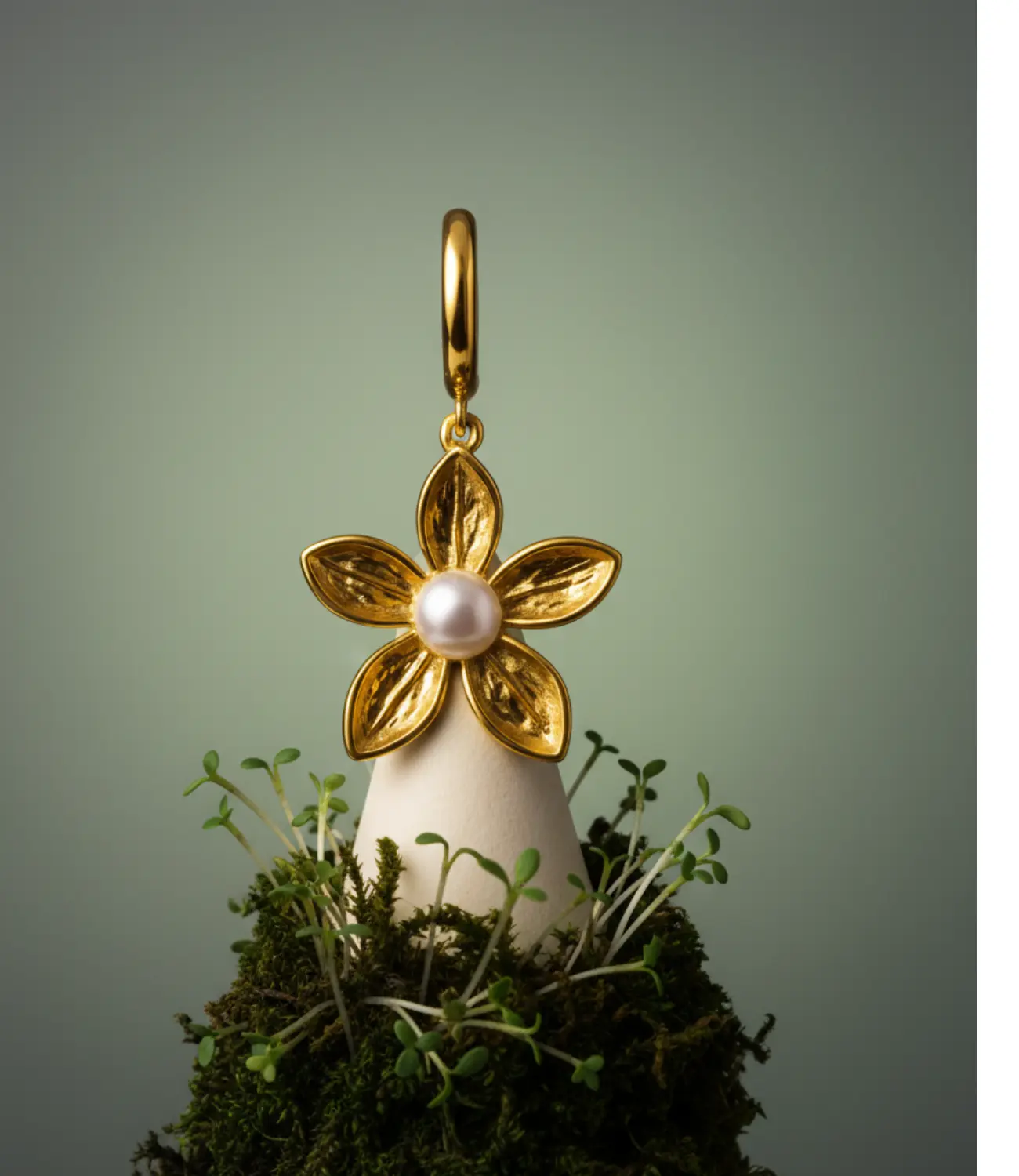 Flower of Light Earrings with a Central Pearl PHOEBE'S 