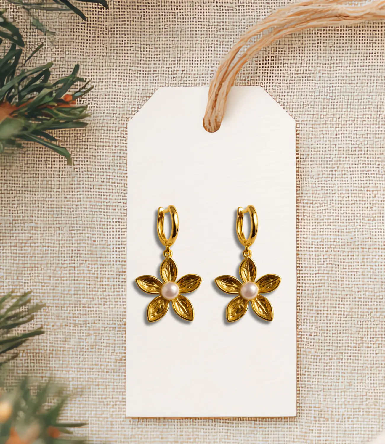 Flower of Light Earrings with a Central Pearl PHOEBE'S 