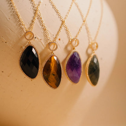 Gemstone Necklace, Natural Stone Set, Birthstone Jewelry