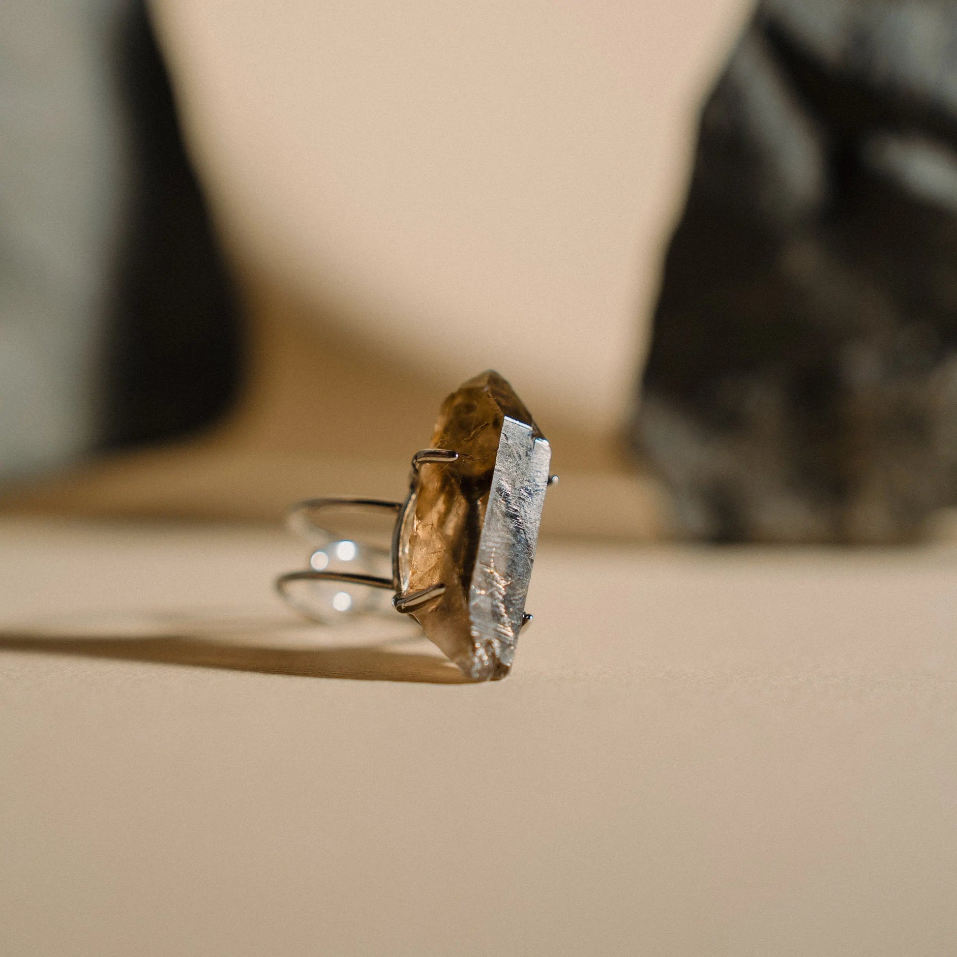 Gemstone Ring, Smoke Quartz Ring, Gift for Her