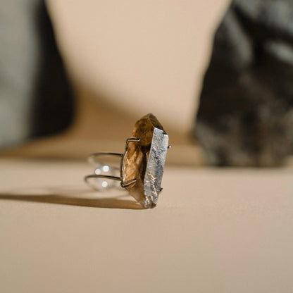 Gemstone Ring, Smoke Quartz Ring, Gift for Her