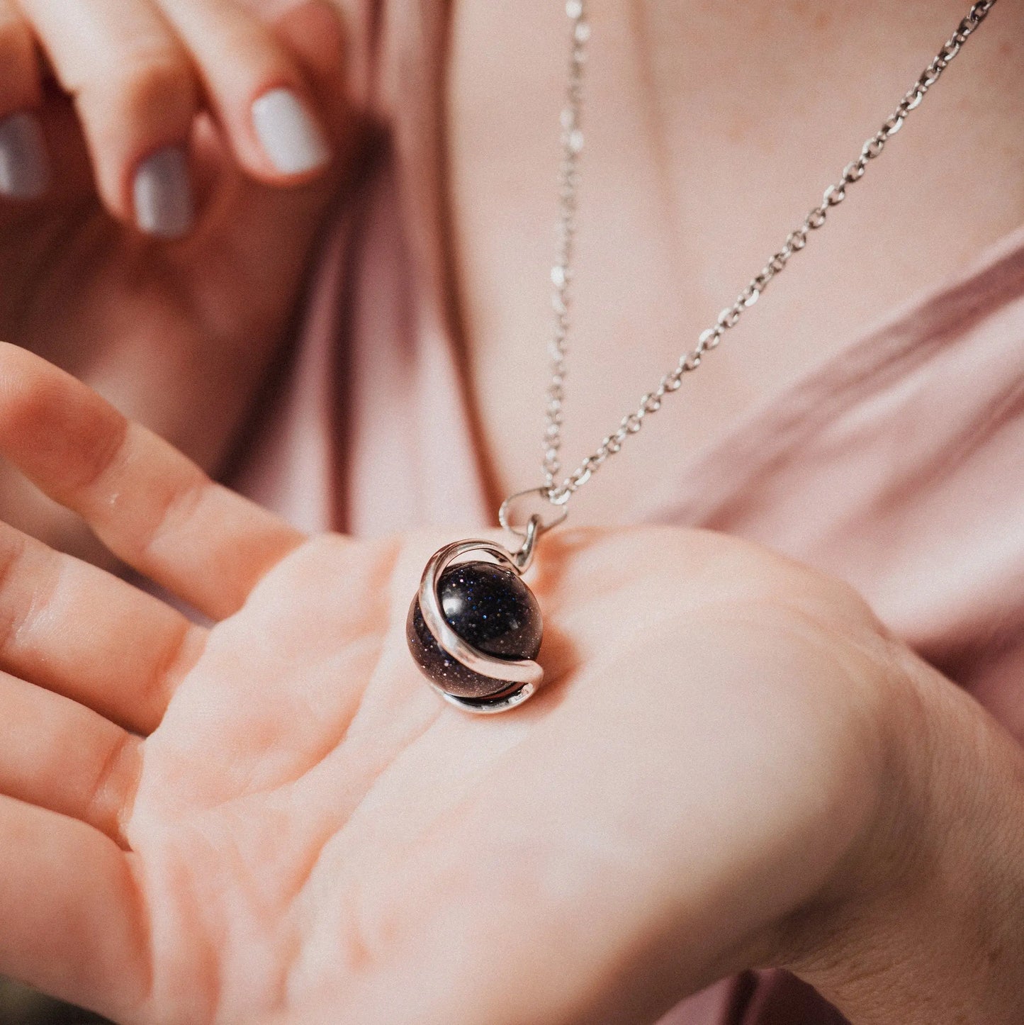 Black Stone Necklace, Aventurine Necklace, Spiritual Jewelry, Real Stone, Meditation Necklace, Natural Stones Pendant, Protection Collar