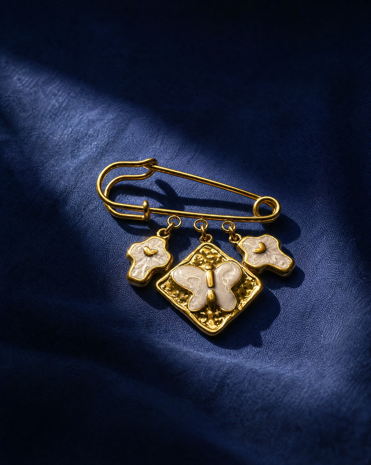 Butterfly Brooch with Charms | Decorative Pin