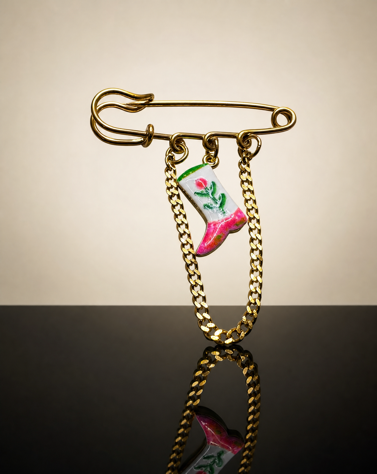 Cowboy Boot Pin Brooch Floral | Western Jewelry