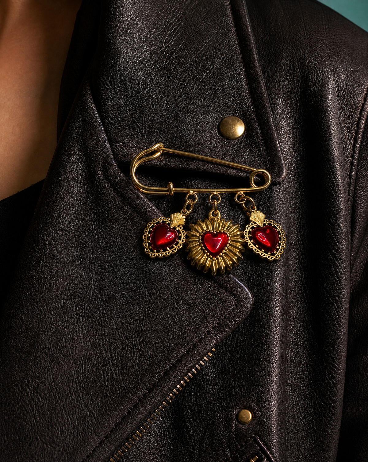 Red Heart Pin Brooch |  Sacred Statement Brooch
