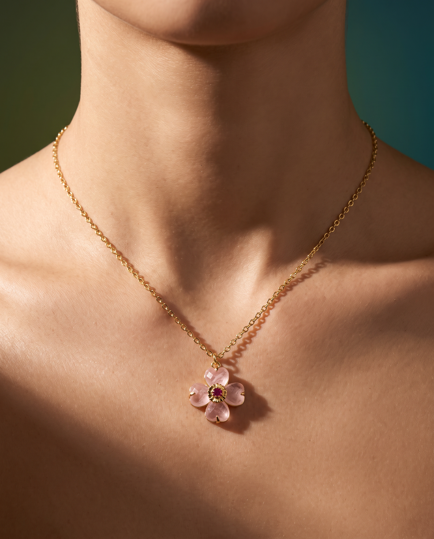 Natural Stone Clover Necklace | Birthstone Jewelry