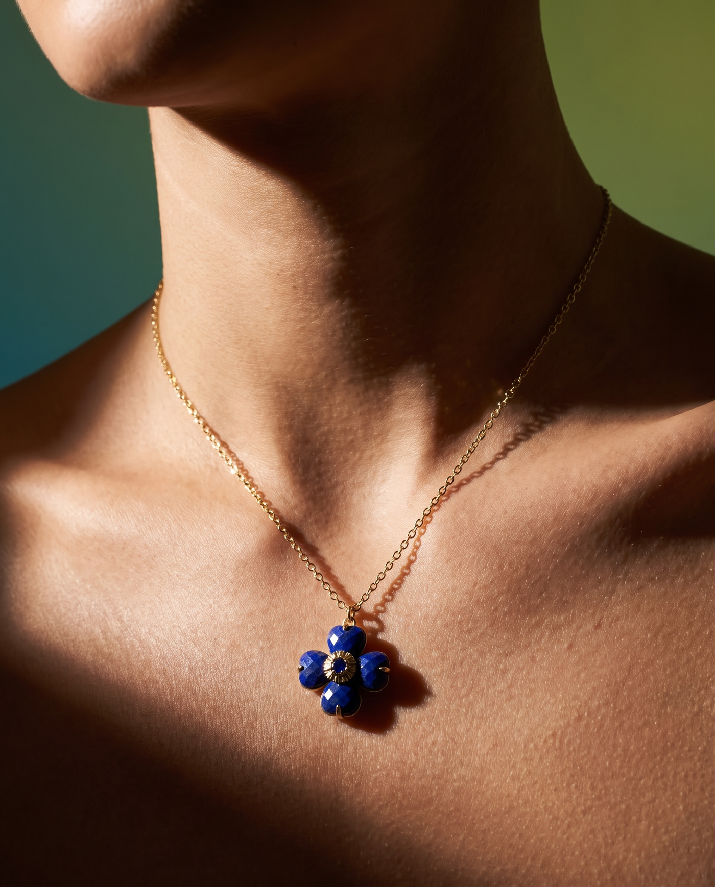 Natural Stone Clover Necklace | Birthstone Jewelry