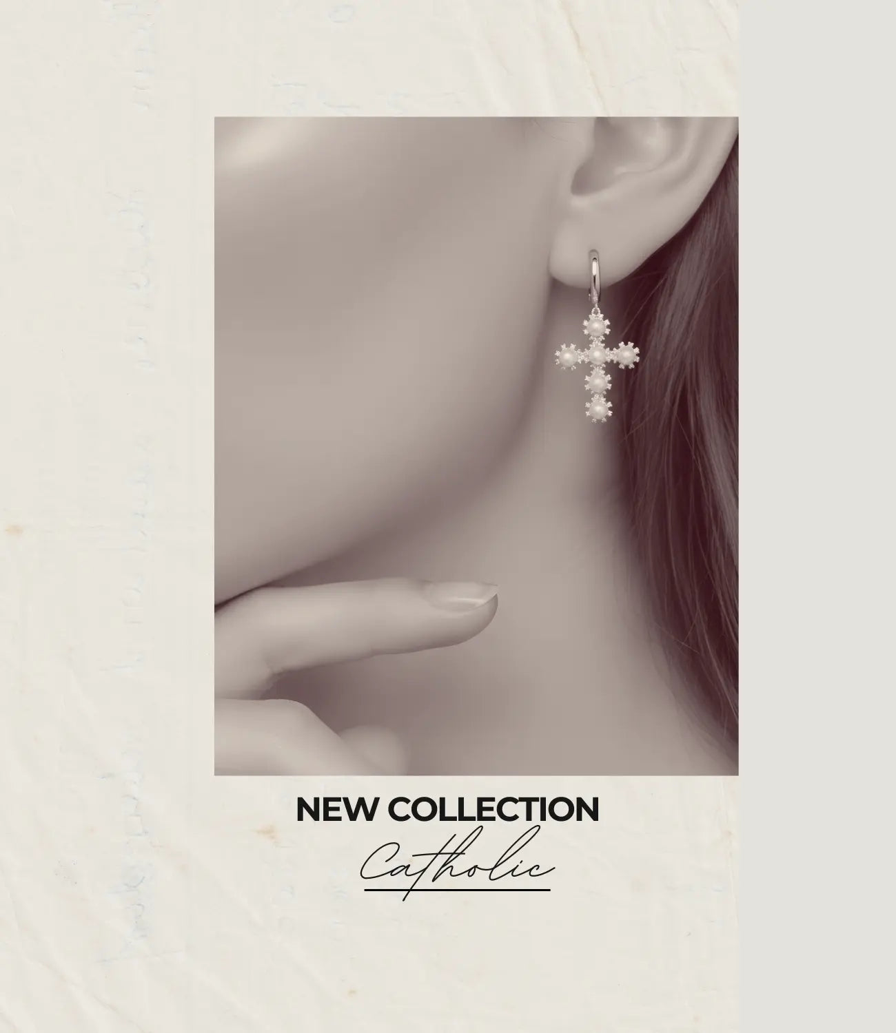 Gold Cross Earrings with Pearls – Elegance and Spirituality PHOEBE'S 