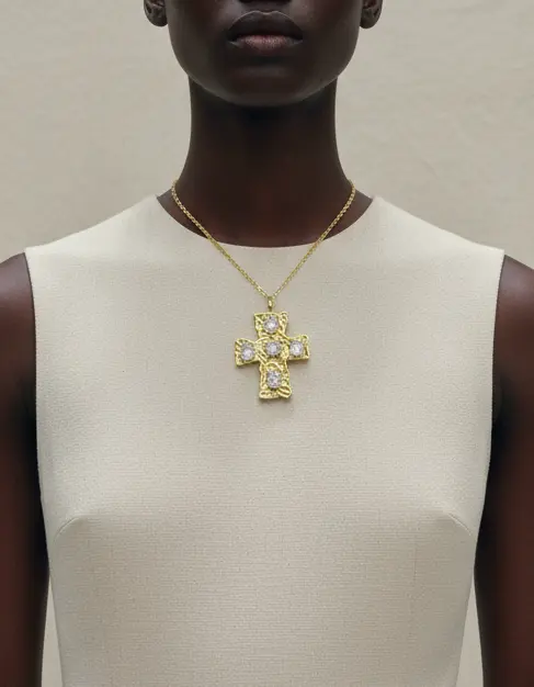 Gold Cross Necklace — 18K Gold Plated PHOEBE'S 