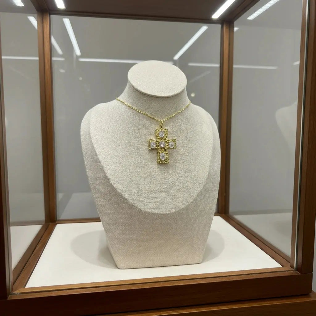 Gold Cross Necklace — 18K Gold Plated PHOEBE'S 